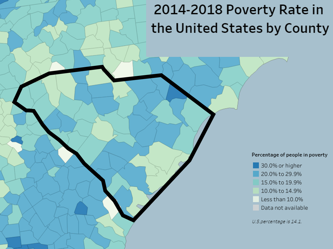 South Carolina Poverty Rate Census 2020